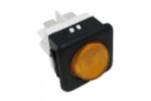 Interruptor ambar tecla redonda 230v 25x25mm