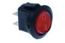 Interruptor basculante montaje ø 20mm rojo 1no 250v 6a