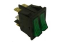 Interruptor verde 30x22mm 230v doble tecla