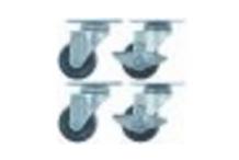Juego de ruedas pivotantes ø 75mm sujeción placa 102x83mm horeca