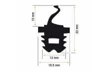 Burlete presión horno 15,5x22mm dobra (1 metro)