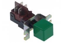 Interruptor pulsante cuadrado verde 2NO 250V 16A empalme conector Faston 6,3mm