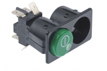 Interruptor Bipolar 230V 55x30mm Verde Comenda