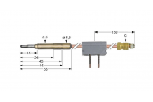 Termopar con interruptor M9x1 L 600mm clavija ø6,0mm conexión para soldadura