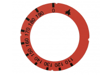 símbolo para pomo termostato de gas T máx 190°C ø ext. 63mm int.ø 45,5mm rojo