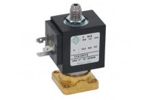 Válvula magnética latón 3vías 230VAC DN 1,5mm conector hembra DIN -10 a 140°C ODE