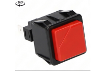 Pulsador 25x28mm rojo hoonved