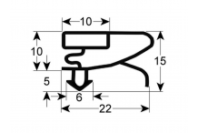 Junta para frigorífico perfil 9753 An 408mm L 615mm medida inserción
