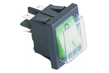 Interruptor basculante medida de montaje 30x22mm verde 2NO 230 V empalme conector Faston 6,3mm UNIVERBAR