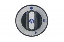 Pomo grifo de gas sin llama piloto ø 76mm eje ø 10x8mm parte plana derecho