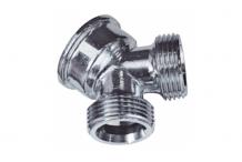 Racor Y rosca 1x 3/4" H / 2x 3/4" M latón cromado