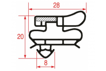 junta BURLETE DE ENCASTRE 1635x620 mm