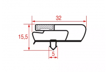 Junta para frigorífico An 375 mm L 570 mm perfil 9797 EDESA EDENOX FAGOR