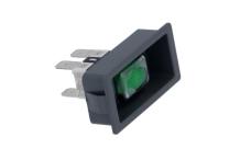 Interruptor verde 12x36mm 230v 0-1 jolly