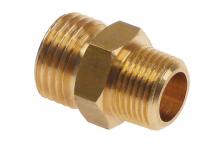 Racor doble latón rosca 3/8" - 1/2" UE 1 pzs