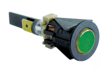 Lámpara de señalización ø 16mm 230V verde empalme conector Faston 6,3mm Aristarco