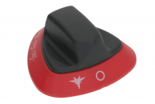 Pomo termostato de gas T máx 280°C 100-280°C eje ø 10x9mm parte plana arriba rojo Angelo Po