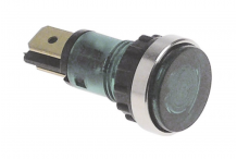 Lámpara de señalización ø 12mm 400V verde empalme conector Faston 6,3mm