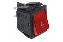 Interruptor basculante medida de montaje 30x22mm rojo 2NO 250V 16A iluminado iluminación