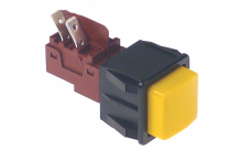 Pulsador medida de montaje 28,5x28,5mm amarillo 2co 250v 16a Giga, Silanos