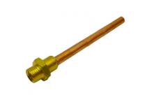 Tubo cobre inyector largo  110mm 1/4x1/4" macho Wega