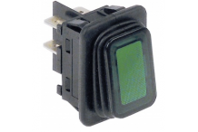 Pulsador verde luminoso 30x22mm c/protector