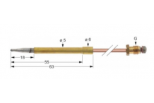 Termopar Cabeza Lisa M8x1 L=330mm Ø5 POTIS