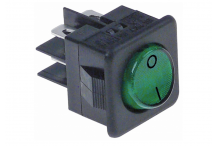 Interruptor verde 25x25mm 230v marcha jemi