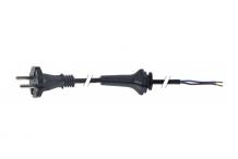 Cable de conexión par aparatos CEE7/17 2 polos 1mm² con tornillos negro L 3750mm