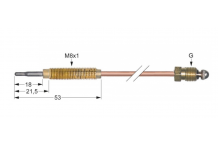 Termopar cabeza roscada m8x1  l 800mm