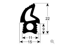 Burlete Puerta Horno 17x20mm XF183 (1 metro) unox