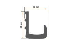 Burlete Silicona Gris 10x12mm 1 Metro Fagor